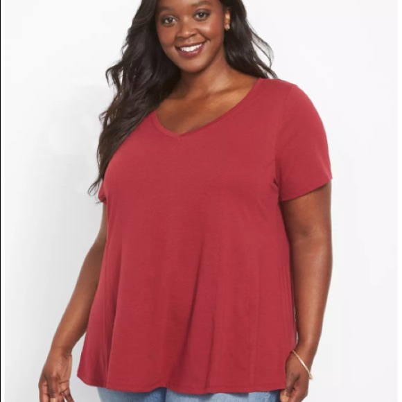 Lane Bryant V-Neck Fit & Flare Top Sz 18/20 - Picture 1 of 13